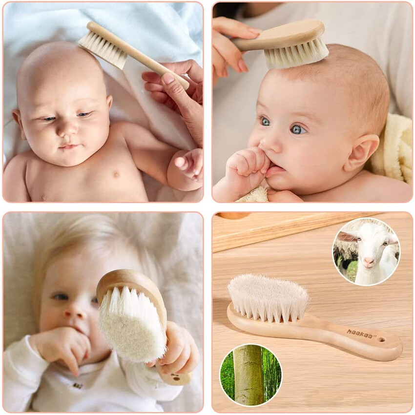 Haakaa Goat Baby Brush & Comb Set : PregnanAndBaby.ie