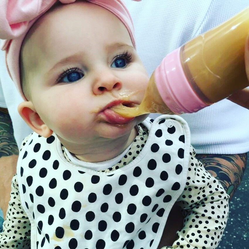 Silicone baby food dispensing spoon top